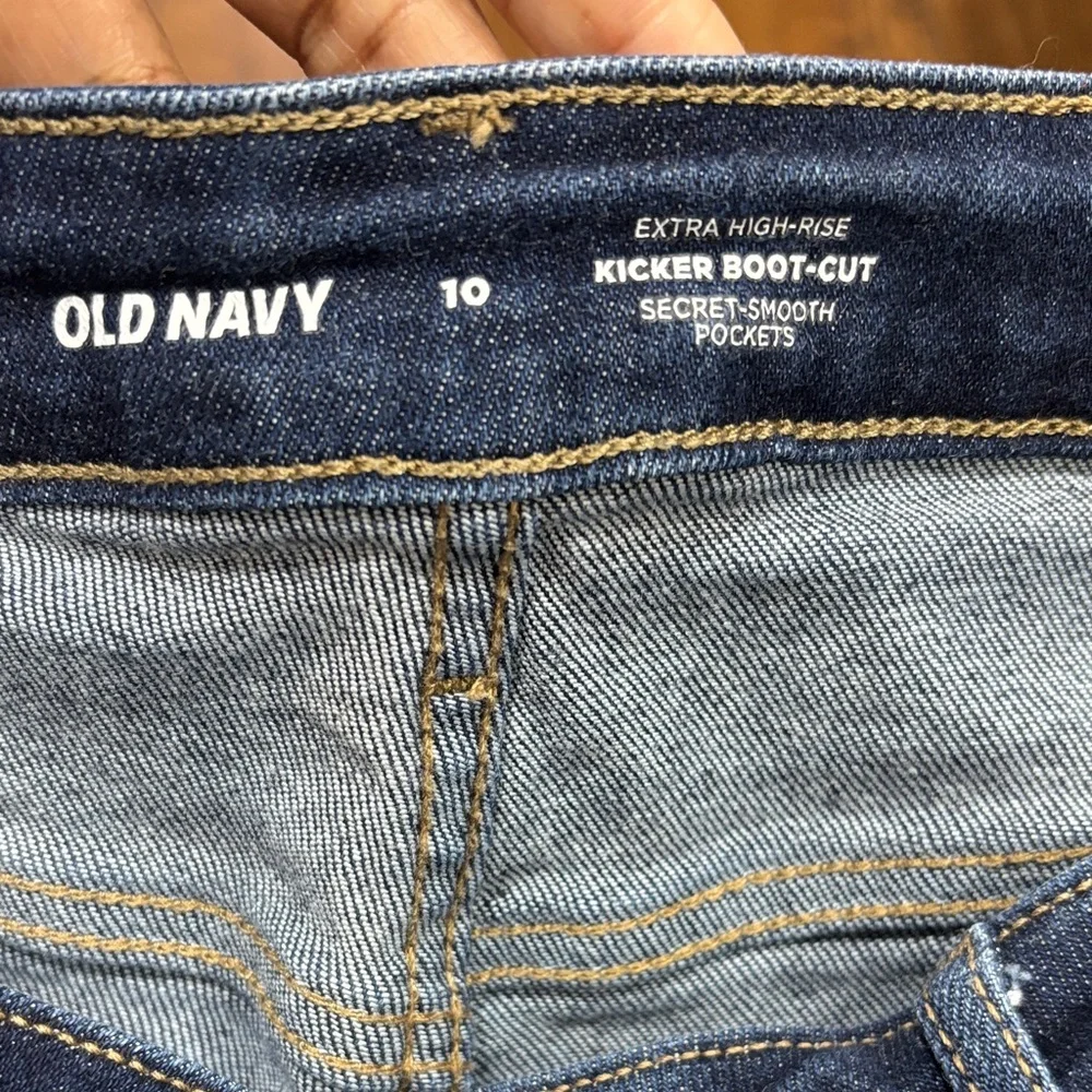 Old Navy dark blue high rise kicker bootcut jeans size 10 - Picture 4 of 4